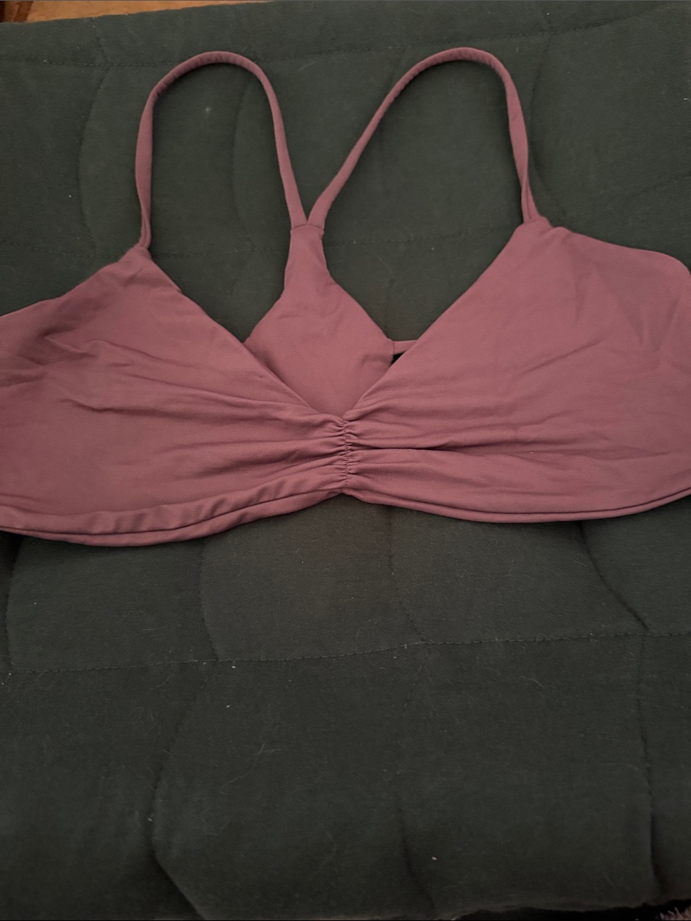 Ruched Front bikini top in Dusty Mauve